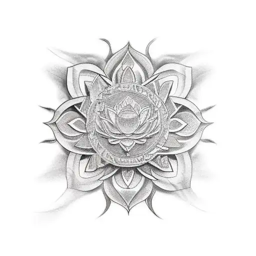 Realism &ldquo;Lotus, Dragon&rdquo; Tattoo Idea - BlackInk AI