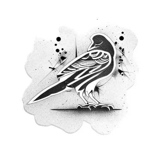 japanese crow blood tattoo design idea