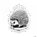 hedgehog with coke tattoo design idea