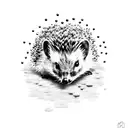 hedgehog with coke tattoo design idea
