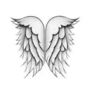 angel wings with SH tattoo design idea