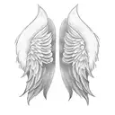 angel wings with SH tattoo design idea