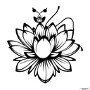 Lotus flower and butterfly tattoo design idea