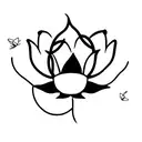 Lotus flower and butterfly tattoo design idea