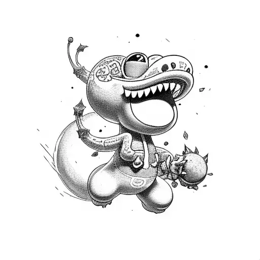 Mario brothers piranha plant tattoo design idea