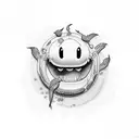 Mario brothers piranha plant tattoo design idea