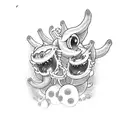 Mario brothers piranha plant tattoo design idea