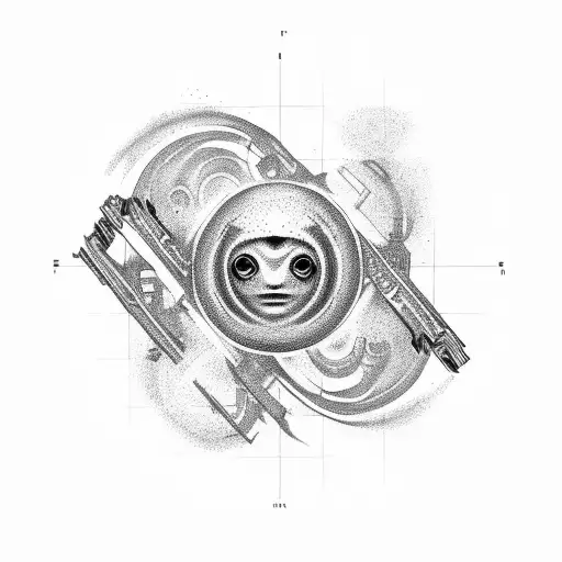 black hole front view  tattoo design idea