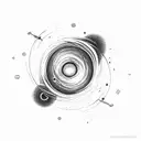 black hole horizontal view accretion disk  tattoo design idea