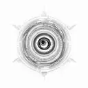 black hole horizontal view accretion disk  tattoo design idea