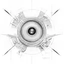 black hole horizontal view accretion disk  tattoo design idea