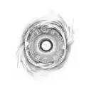 black hole front view  tattoo design idea