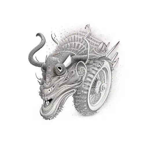 a sneal rideing a dirt bike tattoo design idea