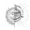 Sun and Moon tattoo design idea