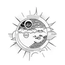 Sun and Moon tattoo design idea