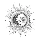 Sun and Moon tattoo design idea