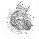 Sun and Moon tattoo design idea