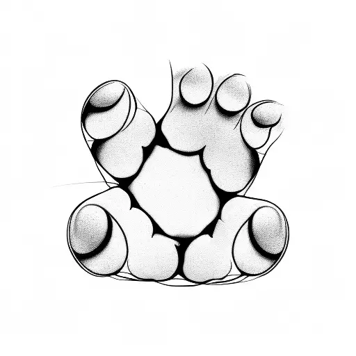 very simple outline of a cat's paw  tattoo design idea