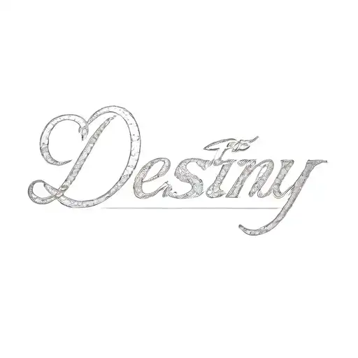 the word destiny tattoo design idea