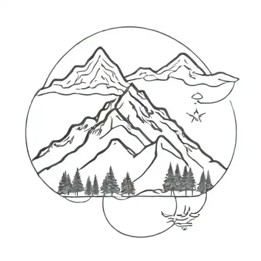 kid a album mountains tattoo design idea