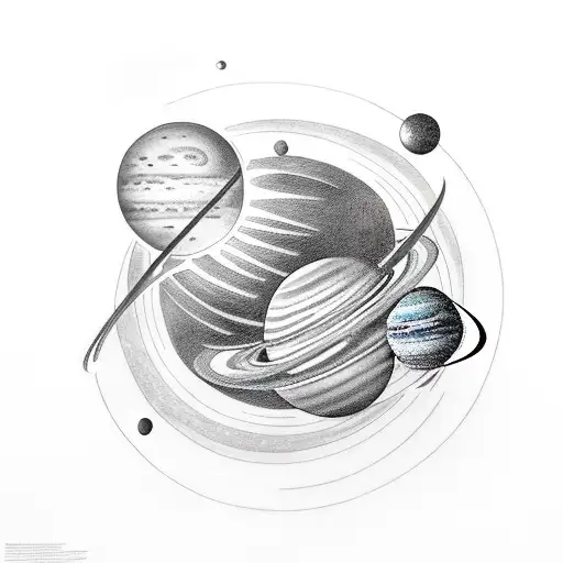 solar system tattoo design idea