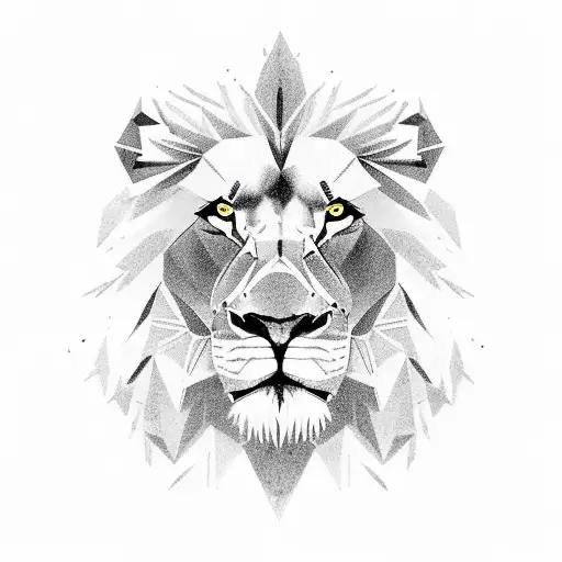lion with omega tattoo design idea