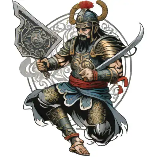 roman warrior tattoo design idea