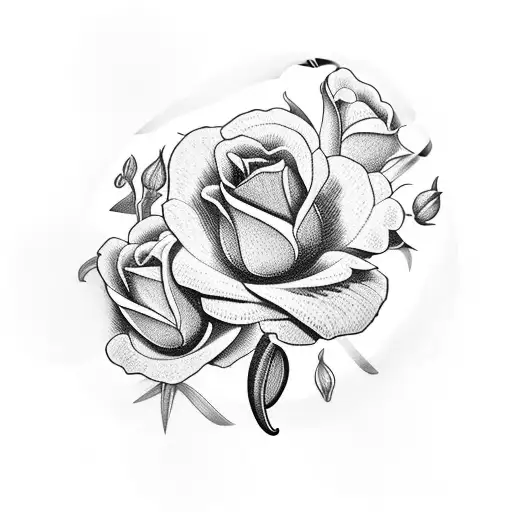 A Greek vase overflowing with vibrant roses and tulips tattoo design idea