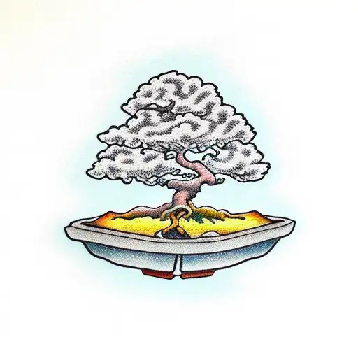bonsai tree tattoo design idea