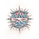 binary star sistem with 4 planets  tattoo design idea