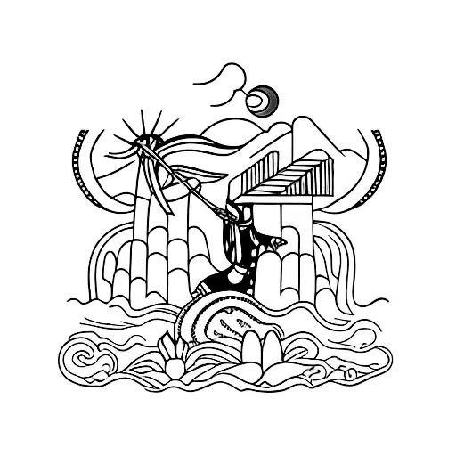 Silhueta do Rio Grande do Sul e Santa Catarina ( Brasil)  juntos. tattoo design idea