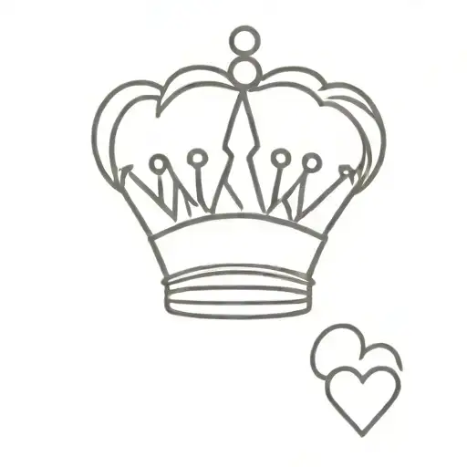 crown and heart  tattoo design idea