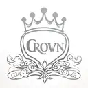 crown and heart surrounded tattoo design idea