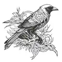 Bird skeleton tattoo design idea