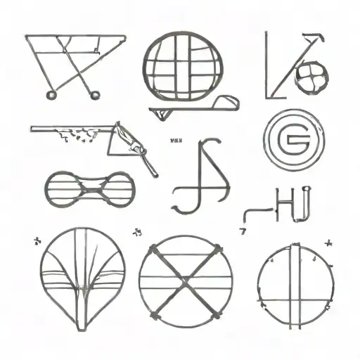 Combine elements of your kids' initials (A, H, J) with sports equipment or symbols to create a unique design tattoo design idea