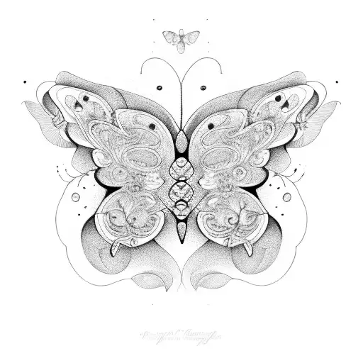 pumpkin cats butterflies tattoo design idea