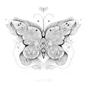 pumpkin cats butterflies tattoo design idea