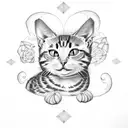 pumpkin cats butterflies tattoo design idea