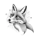 fox and magpie tattoo design idea