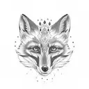 fox and magpie tattoo design idea