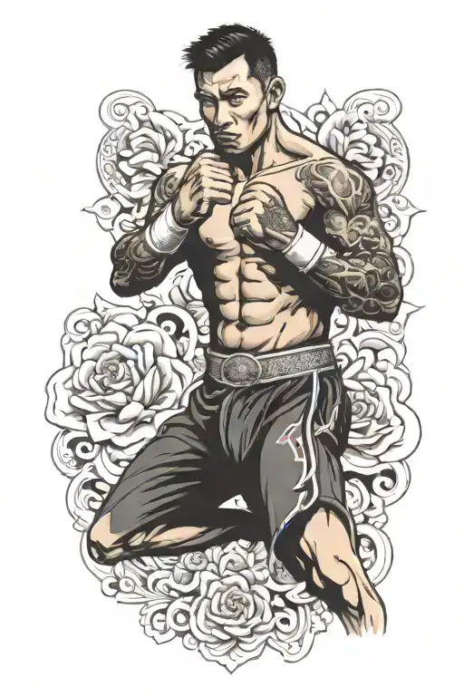knuckle fighter muay thai master  tattoo design idea