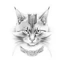 Samurai Cat 3 swords tattoo design idea