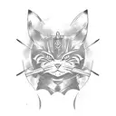Samurai Cat 3 swords tattoo design idea