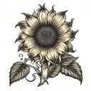 sunflower meadow  tattoo design idea