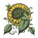 sunflower meadow  tattoo design idea