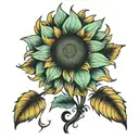 sunflower meadow  tattoo design idea