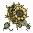 sunflower meadow  tattoo design idea