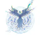 A semi colon symbol morphing into a phoenix silhouette, symbolizing resilience and rebirth tattoo design idea