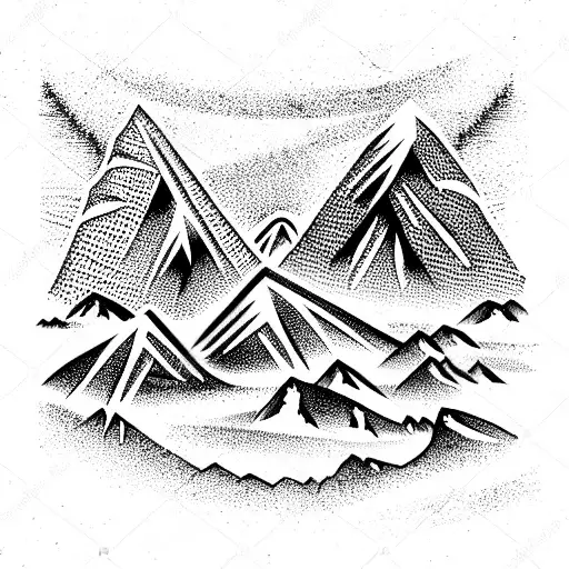 Mountain Scene tattoo design idea
