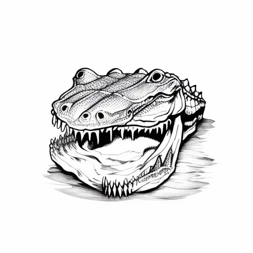 alligator skull tattoo design idea